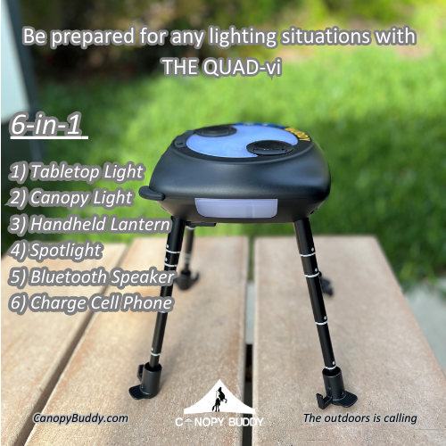 The Quad : Modern Camping Light With Option For Speakers